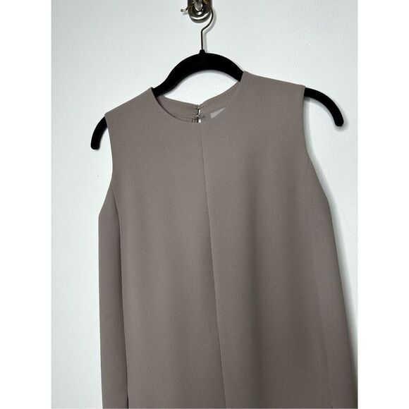 Vince Crepe Shift Dress in Tan Size 0 Professional Business Clean Girl Neutral - Picture 5 of 12